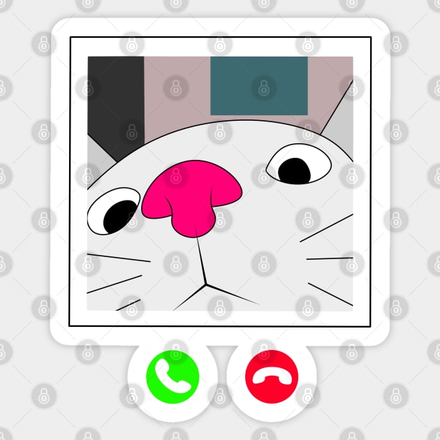 Cat making a video call. Sticker by Diego Alfajor